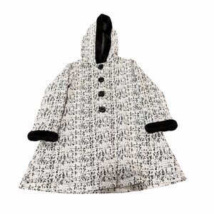 Sweet Heart Rose Kids Hooded Cape - Black & White - 3T